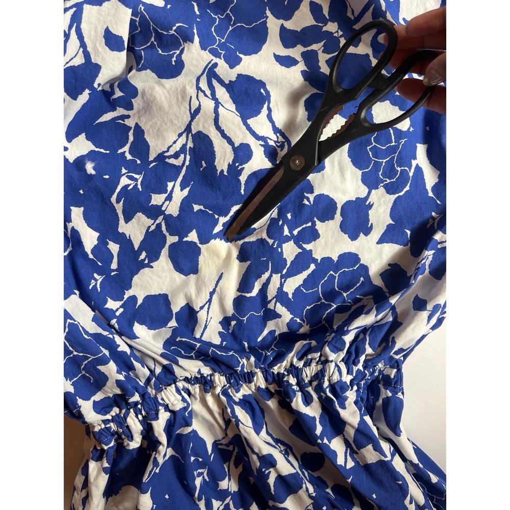 Hyacinth House Tuckernuck Blue White Floral One Shoulder Tiered Maxi Dress Small - Picture 8 of 8